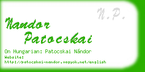 nandor patocskai business card
